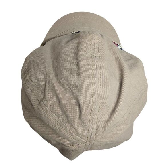 Lei Khaki Cotton Newsboy Hat With Plaid Accent & Brass Buttons boho cottagecore - Picture 5 of 9